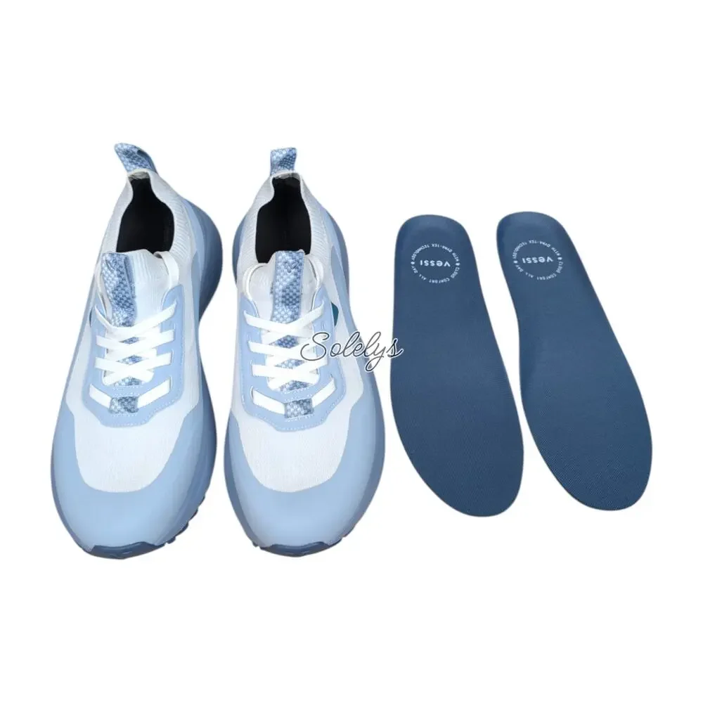 Vessi Stormburst Low Womens 11 Tidal Blue Waterproof Knit Dyma-Tex Sneaker Boot